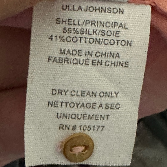 Ulla Johnson Sandrine Floral Jacquard Ruffle Neck Blouse Women's Size 6 - Picture 8 of 8